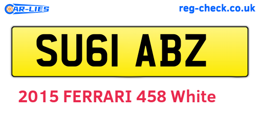 SU61ABZ are the vehicle registration plates.