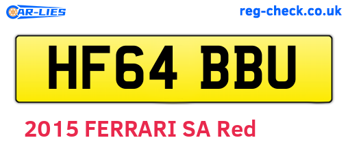 HF64BBU are the vehicle registration plates.
