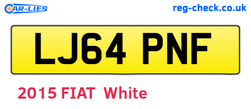 LJ64PNF are the vehicle registration plates.