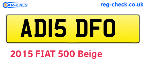 AD15DFO are the vehicle registration plates.