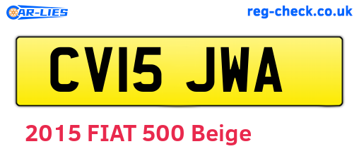 CV15JWA are the vehicle registration plates.