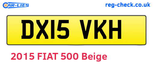 DX15VKH are the vehicle registration plates.
