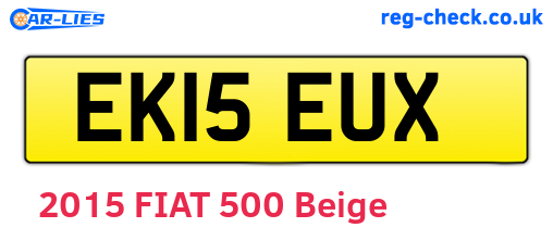 EK15EUX are the vehicle registration plates.