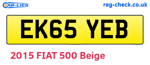 EK65YEB are the vehicle registration plates.