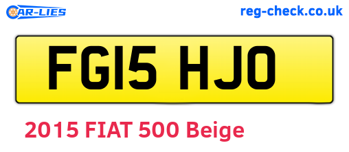 FG15HJO are the vehicle registration plates.