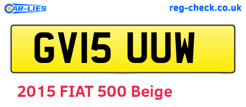 GV15UUW are the vehicle registration plates.