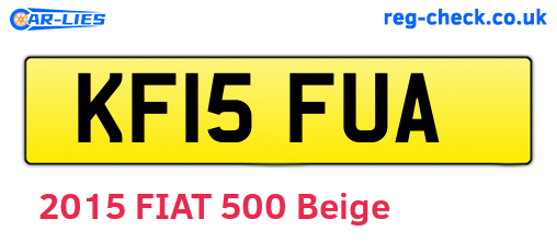 KF15FUA are the vehicle registration plates.