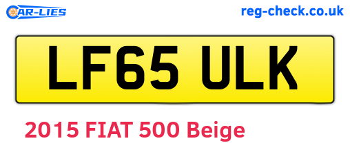 LF65ULK are the vehicle registration plates.