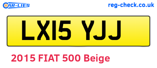 LX15YJJ are the vehicle registration plates.