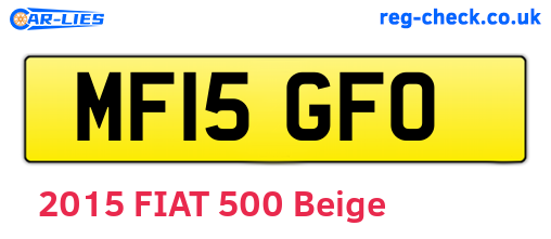 MF15GFO are the vehicle registration plates.