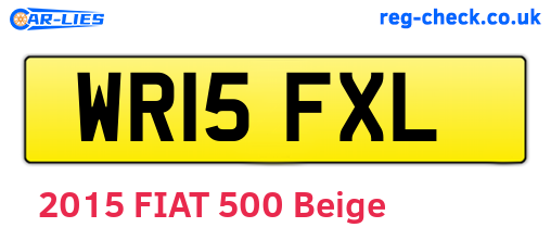 WR15FXL are the vehicle registration plates.