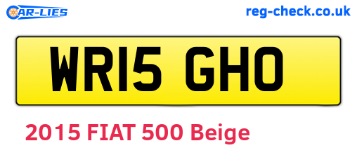 WR15GHO are the vehicle registration plates.