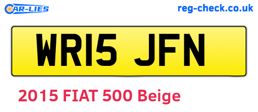 WR15JFN are the vehicle registration plates.