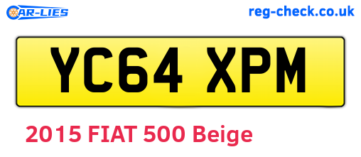 YC64XPM are the vehicle registration plates.