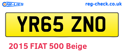 YR65ZNO are the vehicle registration plates.