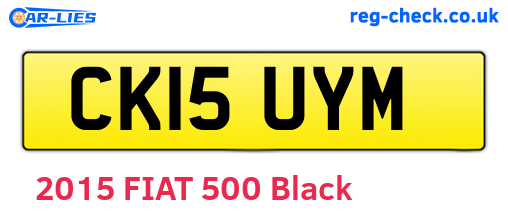 CK15UYM are the vehicle registration plates.