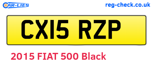 CX15RZP are the vehicle registration plates.