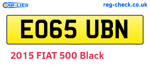 EO65UBN are the vehicle registration plates.