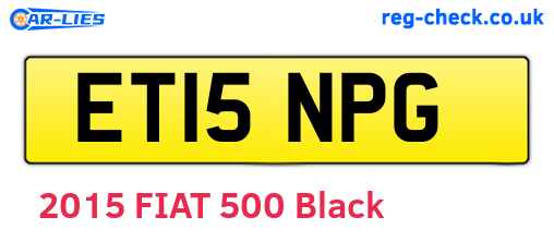 ET15NPG are the vehicle registration plates.