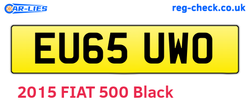 EU65UWO are the vehicle registration plates.