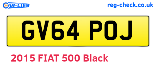 GV64POJ are the vehicle registration plates.
