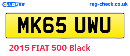 MK65UWU are the vehicle registration plates.