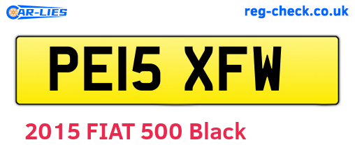 PE15XFW are the vehicle registration plates.