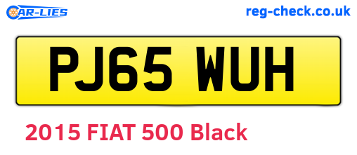 PJ65WUH are the vehicle registration plates.