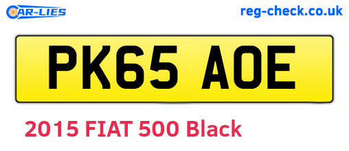 PK65AOE are the vehicle registration plates.