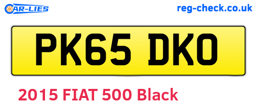 PK65DKO are the vehicle registration plates.