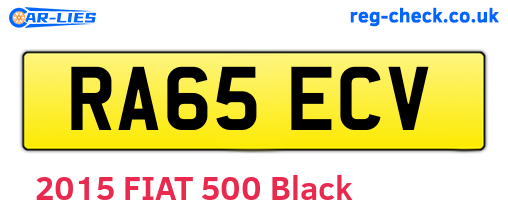 RA65ECV are the vehicle registration plates.
