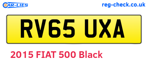 RV65UXA are the vehicle registration plates.