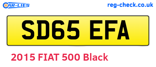 SD65EFA are the vehicle registration plates.