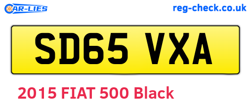 SD65VXA are the vehicle registration plates.