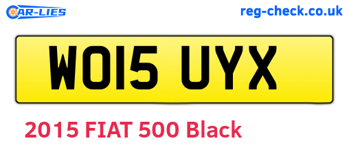 WO15UYX are the vehicle registration plates.