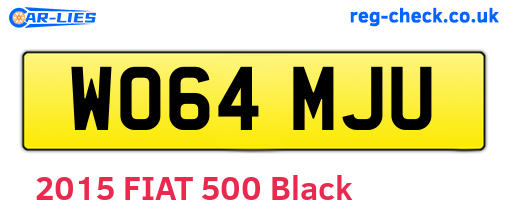 WO64MJU are the vehicle registration plates.