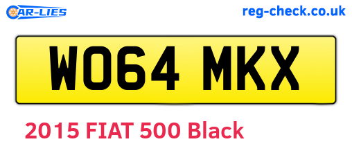 WO64MKX are the vehicle registration plates.