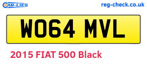 WO64MVL are the vehicle registration plates.