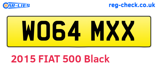 WO64MXX are the vehicle registration plates.