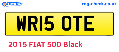WR15OTE are the vehicle registration plates.