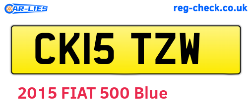 CK15TZW are the vehicle registration plates.