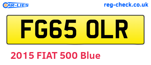FG65OLR are the vehicle registration plates.