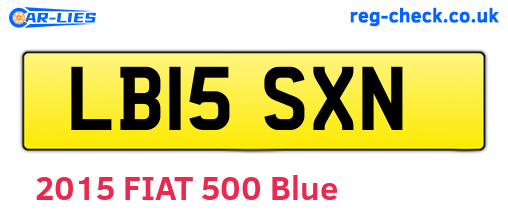 LB15SXN are the vehicle registration plates.