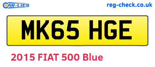 MK65HGE are the vehicle registration plates.