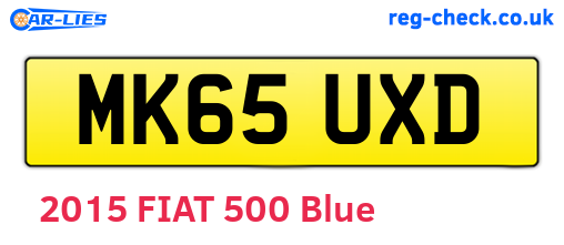 MK65UXD are the vehicle registration plates.
