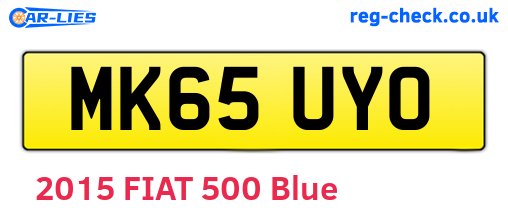MK65UYO are the vehicle registration plates.