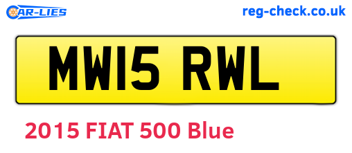 MW15RWL are the vehicle registration plates.
