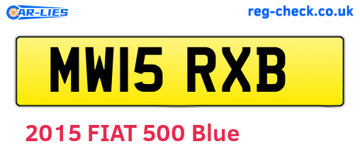 MW15RXB are the vehicle registration plates.