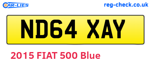 ND64XAY are the vehicle registration plates.