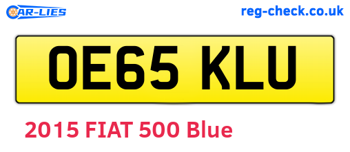 OE65KLU are the vehicle registration plates.